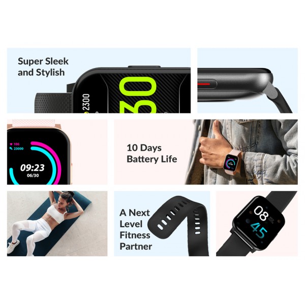 HIFUTURE smartwatch FutureFit Pulse, 1.69", IP68, heart rate, ροζ