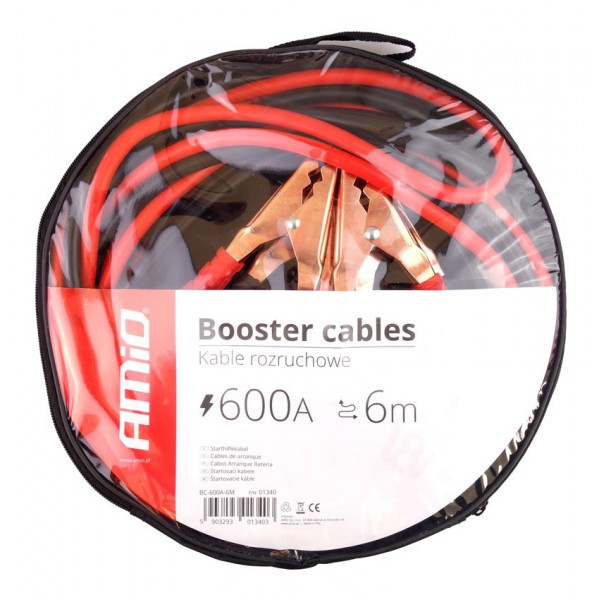 AMIO ζεύγος καλωδίων φόρτισης μπαταρίας 01340, 600A, 6m AMIO ζεύγος καλωδίων φόρτισης μπαταρίας 01340, 600A, 6m