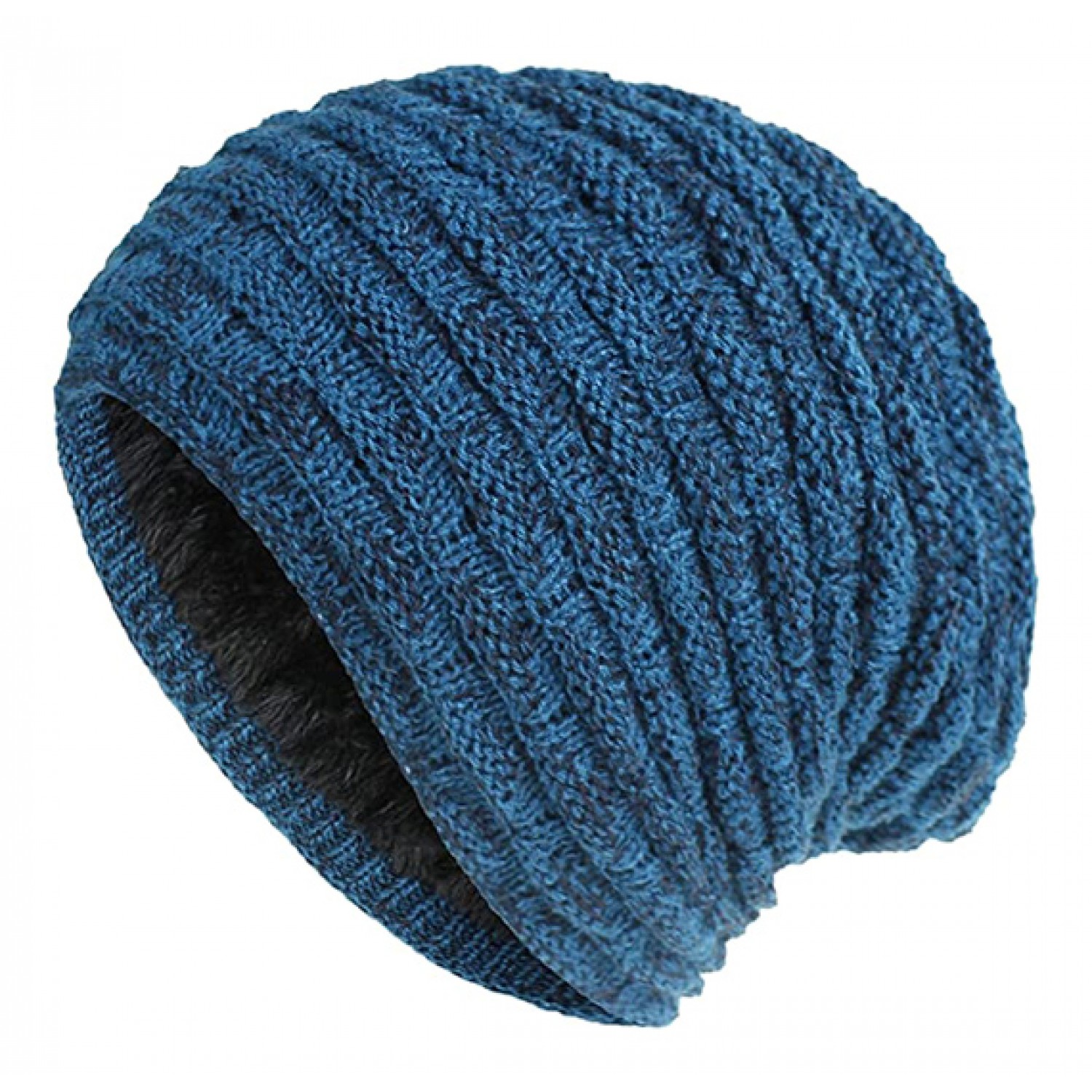 Πλεκτός σκούφος beanie SHO-0003, unisex, μπλε Πλεκτός σκούφος beanie SHO-0003, unisex, μπλε