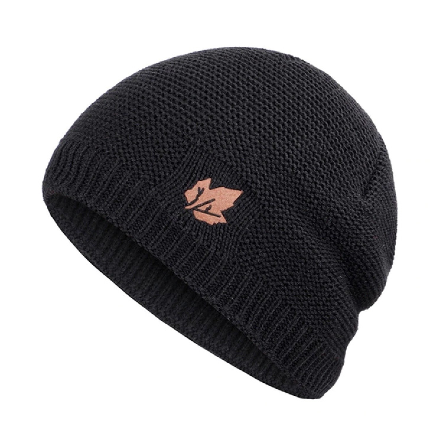 Πλεκτός σκούφος beanie SHO-0004, unisex, μαύρος Πλεκτός σκούφος beanie SHO-0004, unisex, μαύρος