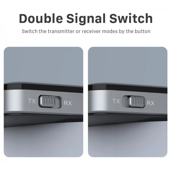 CABLETIME Bluetooth transmitter/receiver CT-BT01, BT 5.0, 450mAh, μαύρο