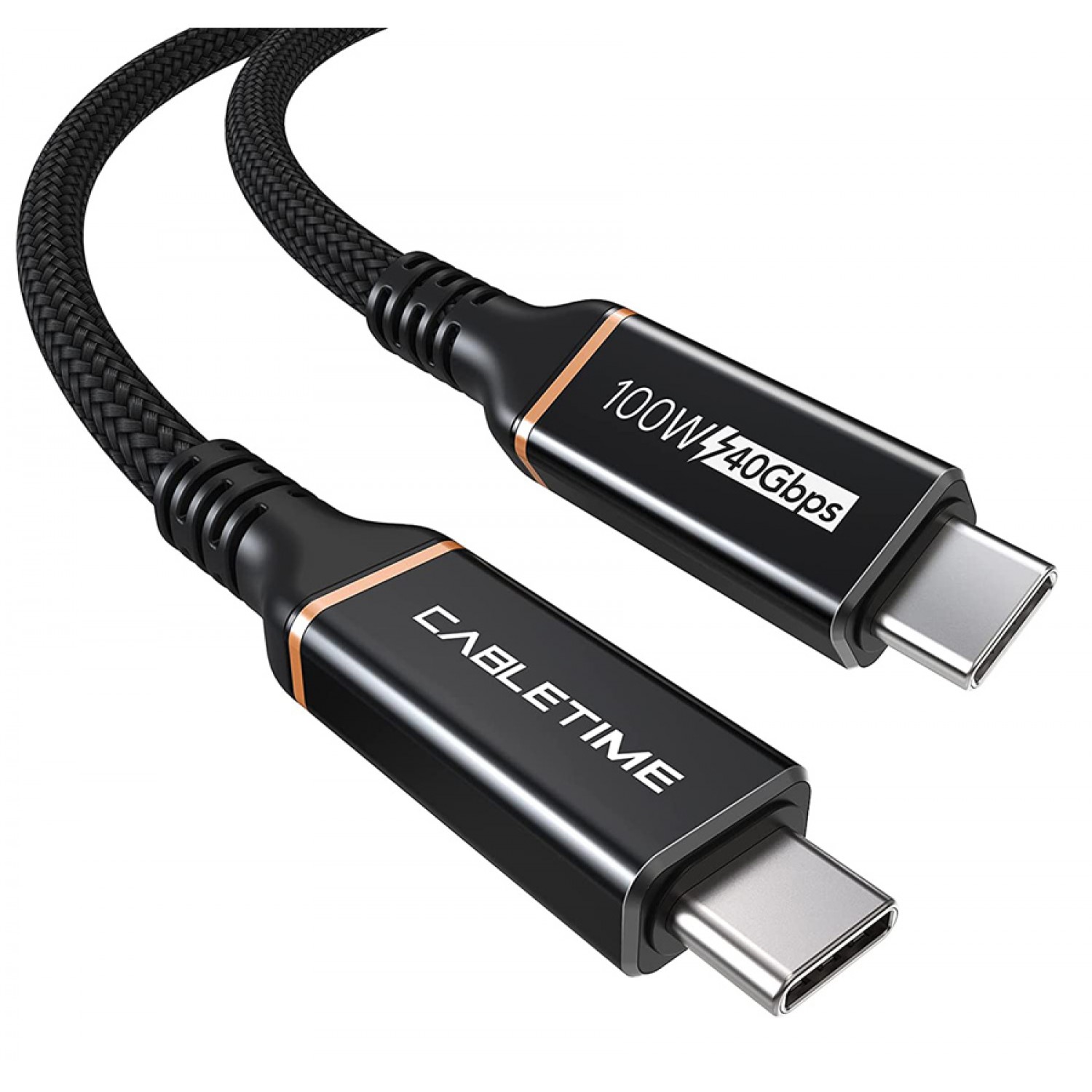 CABLETIME καλώδιο USB Type-C CT-USB4, 100W, 8K, 40Gbps, 1m, μαύρο CABLETIME καλώδιο USB Type-C CT-USB4, 100W, 8K, 40Gbps, 1m, μαύρο