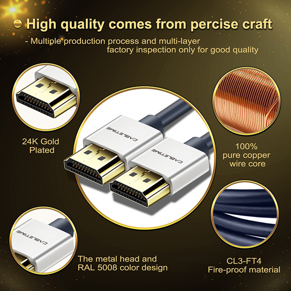 CABLETIME καλώδιο HDMI 2.0 AV540, gold plated, 32AWG, 4K, 1m, μπλε CABLETIME καλώδιο HDMI 2.0 AV540, gold plated, 32AWG, 4K, 1m, μπλε