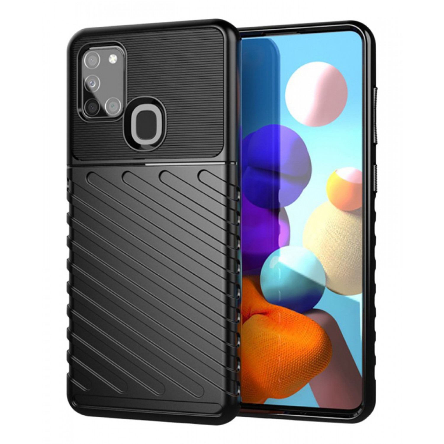 POWERTECH Θήκη Thunder MOB-1704 για Samsung A21S, μαύρο POWERTECH Θήκη Thunder MOB-1704 για Samsung A21S, μαύρο