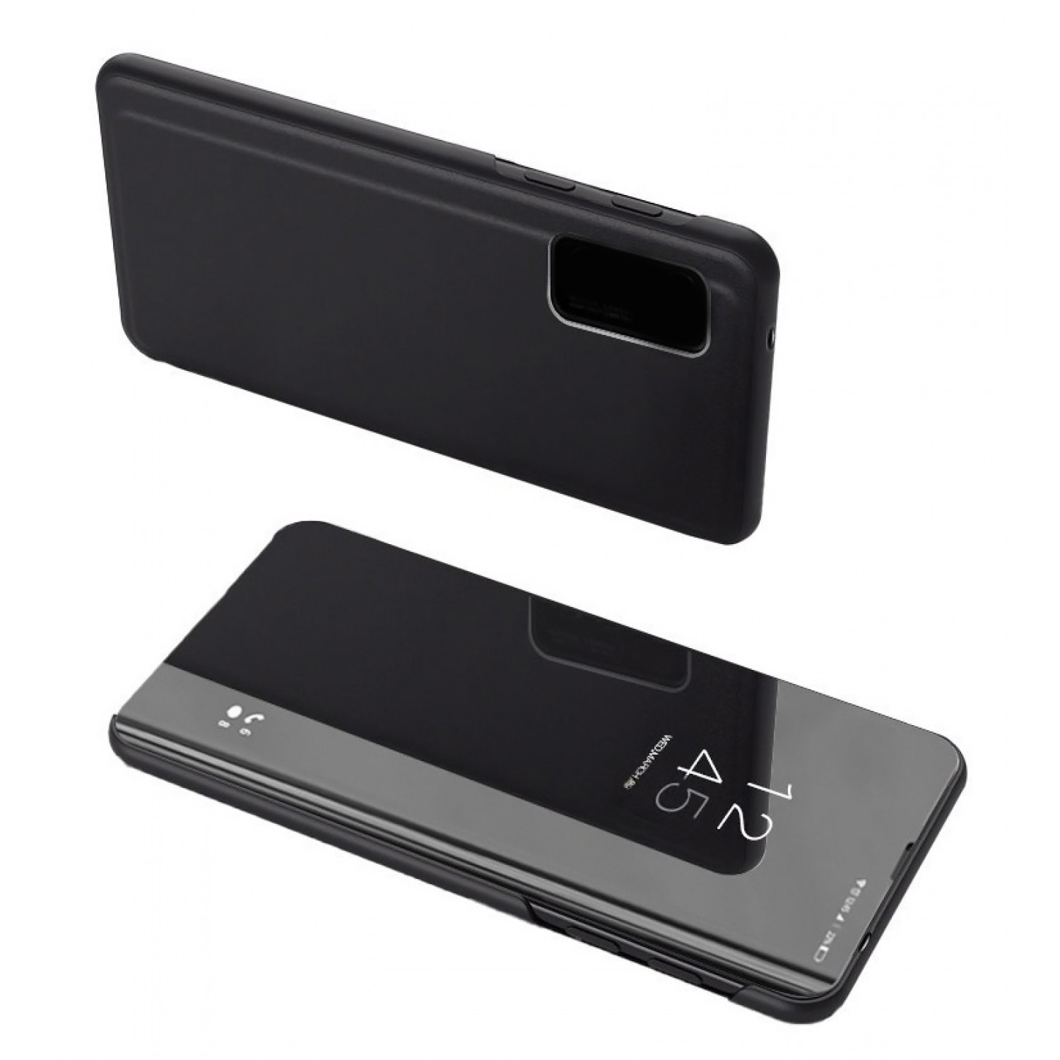 POWERTECH θήκη Clear view MOB-1708 για Realme 8/8 Pro, μαύρη