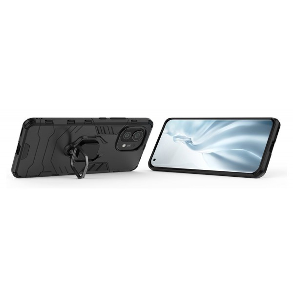 POWERTECH Θήκη Ring Armor MOB-1711 για Xiaomi Mi 11, μαύρη POWERTECH Θήκη Ring Armor MOB-1711 για Xiaomi Mi 11, μαύρη