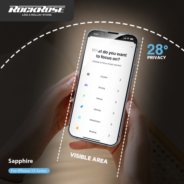 ROCKROSE tempered glass 2.5D Sapphire Privacy για iPhone 13 & 13 Pro