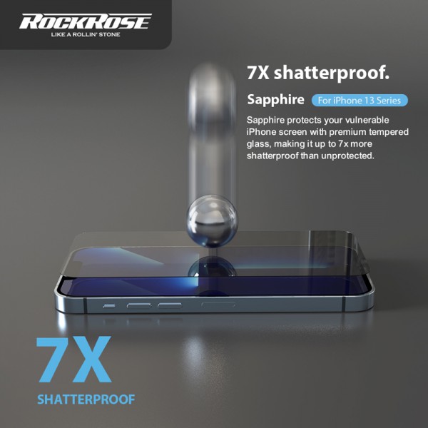 ROCKROSE tempered glass 2.5D Sapphire Privacy για iPhone 13 & 13 Pro