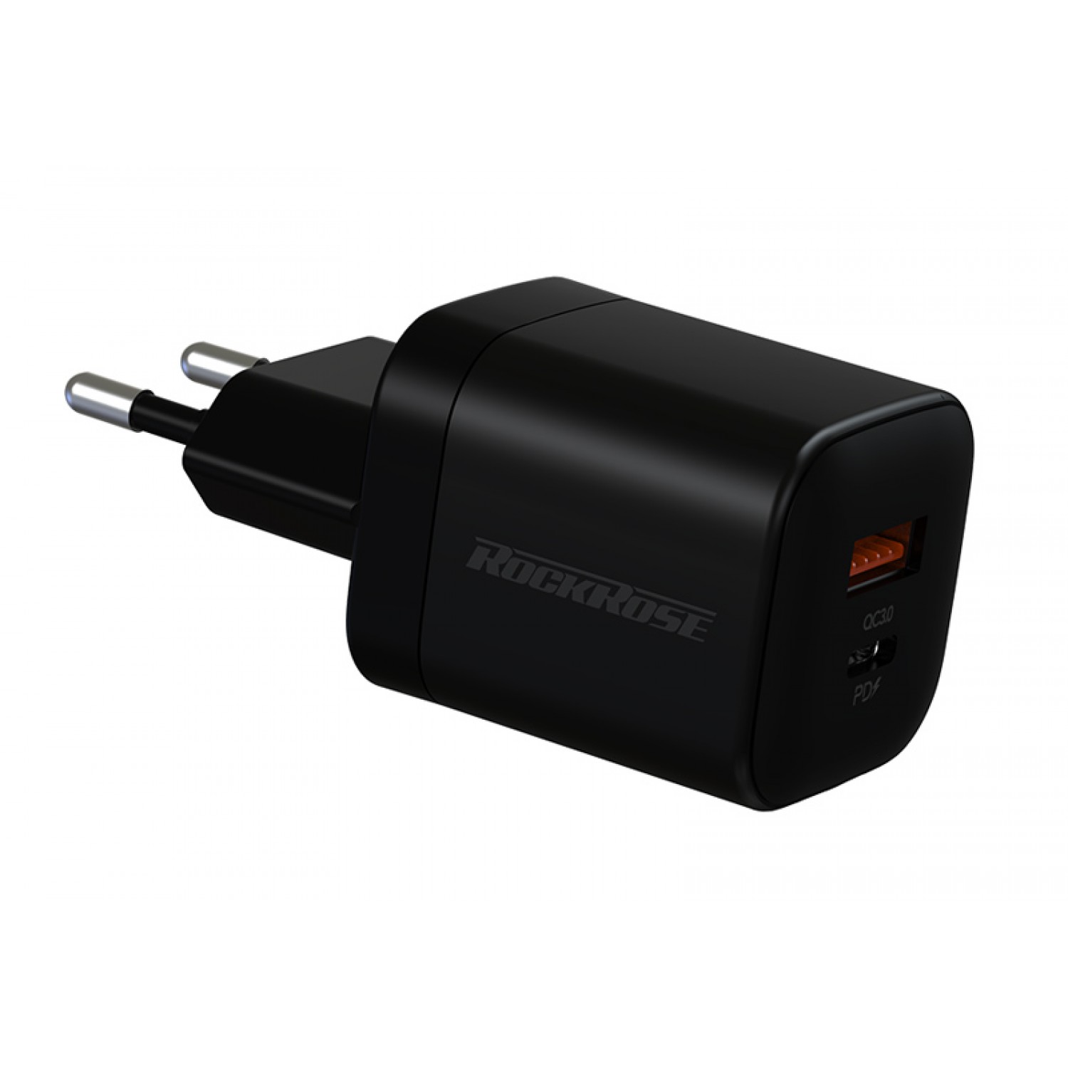 ROCKROSE φορτιστής τοίχου RRTC10EU, USB & Type-C PD, 20W, μαύρος