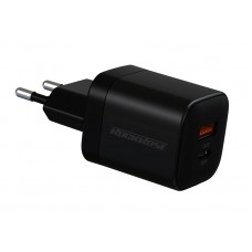 ROCKROSE φορτιστής τοίχου RRTC10EU, USB & Type-C PD, 20W, μαύρος