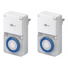 GOOBAY μηχανικός χρονοδιακόπτης ρεύματος 55547, IP44, 16A, λευκός, 2τμχ