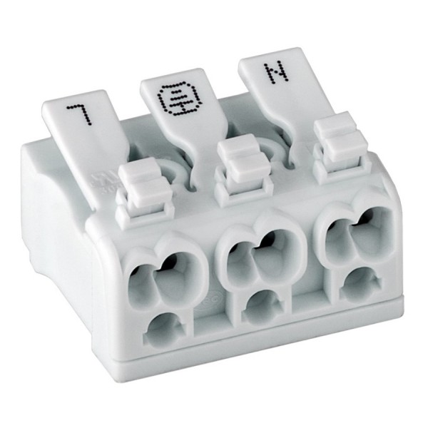 GOOBAY κλέμα τριών θέσεων 44825, λευκή GOOBAY κλέμα τριών θέσεων 44825, λευκή