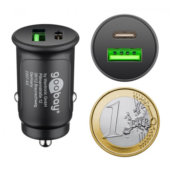 GOOBAY φορτιστής αυτοκινήτου 59521, USB & Type-C PD, 27W, μαύρος GOOBAY φορτιστής αυτοκινήτου 59521, USB & Type-C PD, 27W, μαύρος