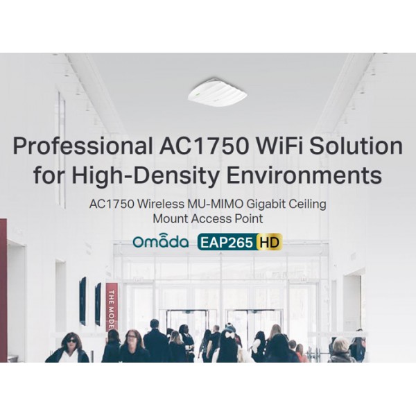 TP-LINK ασύρματο access point EAP265 HD, AC1750 Dual Band, οροφής, V.1.0