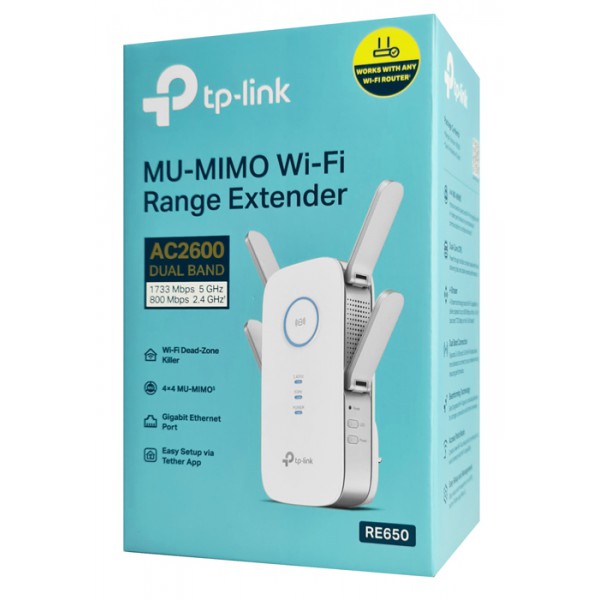 TP-LINK WiFi range extender RE650, dual-band, AC2600, Ver. 1.0 TP-LINK WiFi range extender RE650, dual-band, AC2600, Ver. 1.0