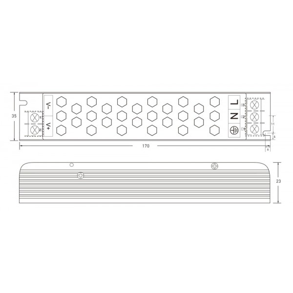 YSD τροφοδοτικό DC 60WHC-12, 12VDC, 60W, 5A, IP20