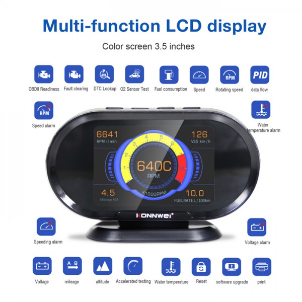 KONNWEI οθόνη ενδείξεων αυτοκινήτου KW206, TFT 3.5", OBDII/EOBD KONNWEI οθόνη ενδείξεων αυτοκινήτου KW206, TFT 3.5", OBDII/EOBD