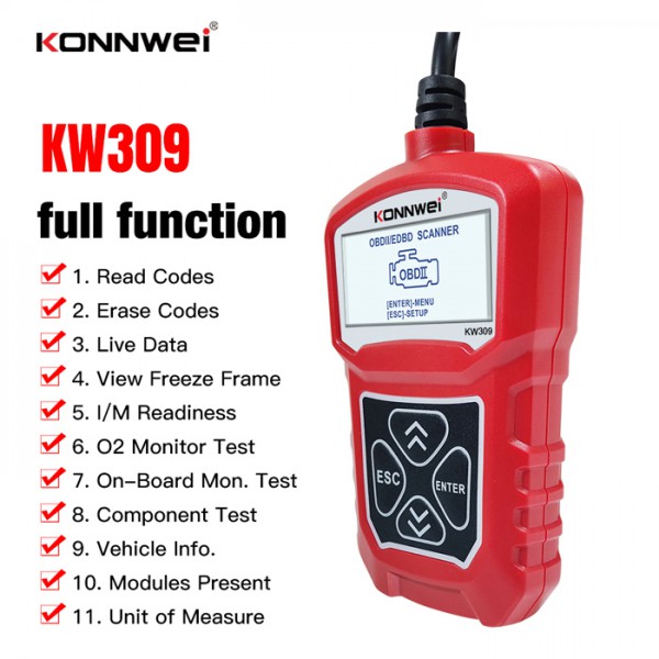 KONNWEI ψηφιακό διαγνωστικό αυτοκινήτου KW309, OBDII/EOBD KONNWEI ψηφιακό διαγνωστικό αυτοκινήτου KW309, OBDII/EOBD