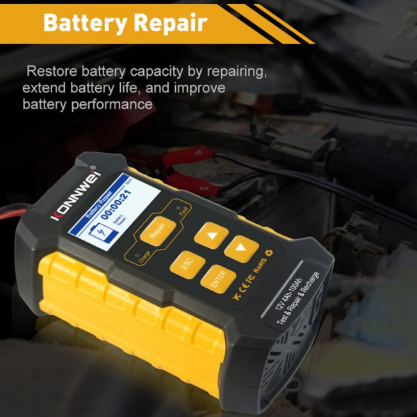 KONNWEI φορτιστής μπαταρίας αυτοκινήτου KW510 με tester, 12V KONNWEI φορτιστής μπαταρίας αυτοκινήτου KW510 με tester, 12V