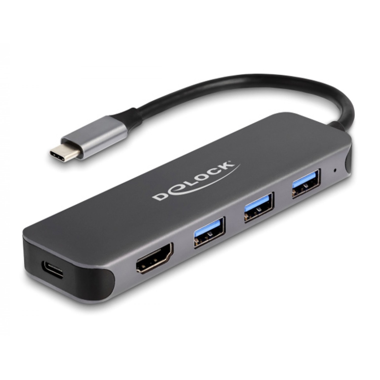 DELOCK docking station 64171, 5 θυρών, USB-C σύνδεση, 85W PD, 4K, γκρι DELOCK docking station 64171, 5 θυρών, USB-C σύνδεση, 85W PD, 4K, γκρι