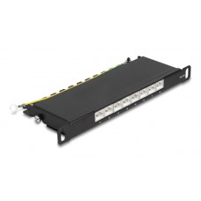 DELOCK patch panel 66870 για καμπίνα δικτύου 10"/0.5U, 8x ports, μαύρο