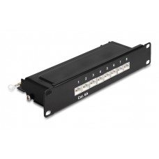 DELOCK patch panel 66872 για καμπίνα δικτύου 10"/1U, 8x ports, μαύρο