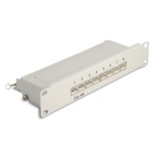 DELOCK patch panel 66873 για καμπίνα δικτύου 10"/1U, 8x ports, γκρι
