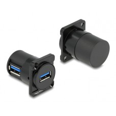 DELOCK module USB σε USB 87814 για D-Type υποδοχές XLR, γωνιακό, μαύρο