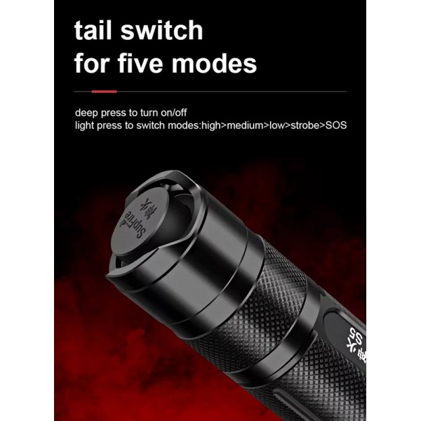 SUPFIRE φορητός φακός S5-R5, 5W, 450lm, 160m, 2300mAh, IP46 SUPFIRE φορητός φακός S5-R5, 5W, 450lm, 160m, 2300mAh, IP46