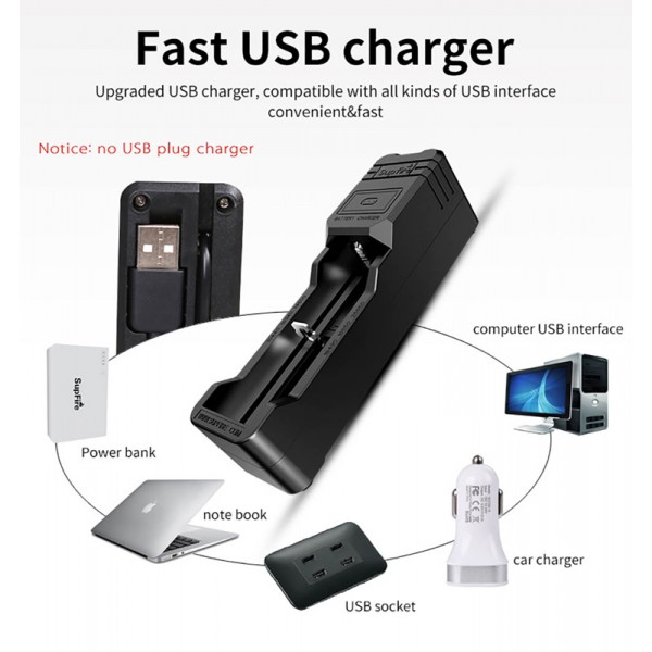 SUPFIRE φορητός φακός S5-R5, 5W, 450lm, 160m, 2300mAh, IP46 SUPFIRE φορητός φακός S5-R5, 5W, 450lm, 160m, 2300mAh, IP46