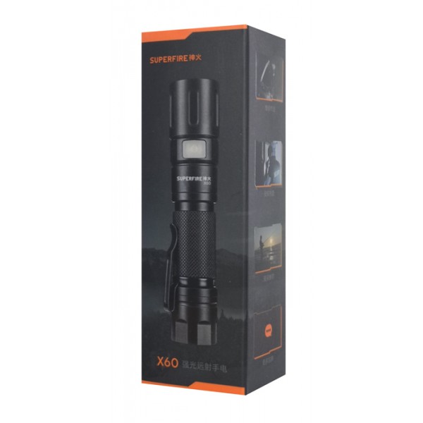 SUPFIRE φορητός φακός X60, zoom, 7W, 550lm, 200m, 2300mAh, IP43 SUPFIRE φορητός φακός X60, zoom, 7W, 550lm, 200m, 2300mAh, IP43