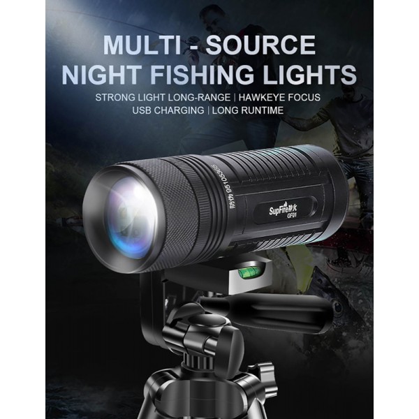 SUPFIRE φακός ψαρέματος SPFR-GF01-A με τρίποδο, 5400mAh, 375m