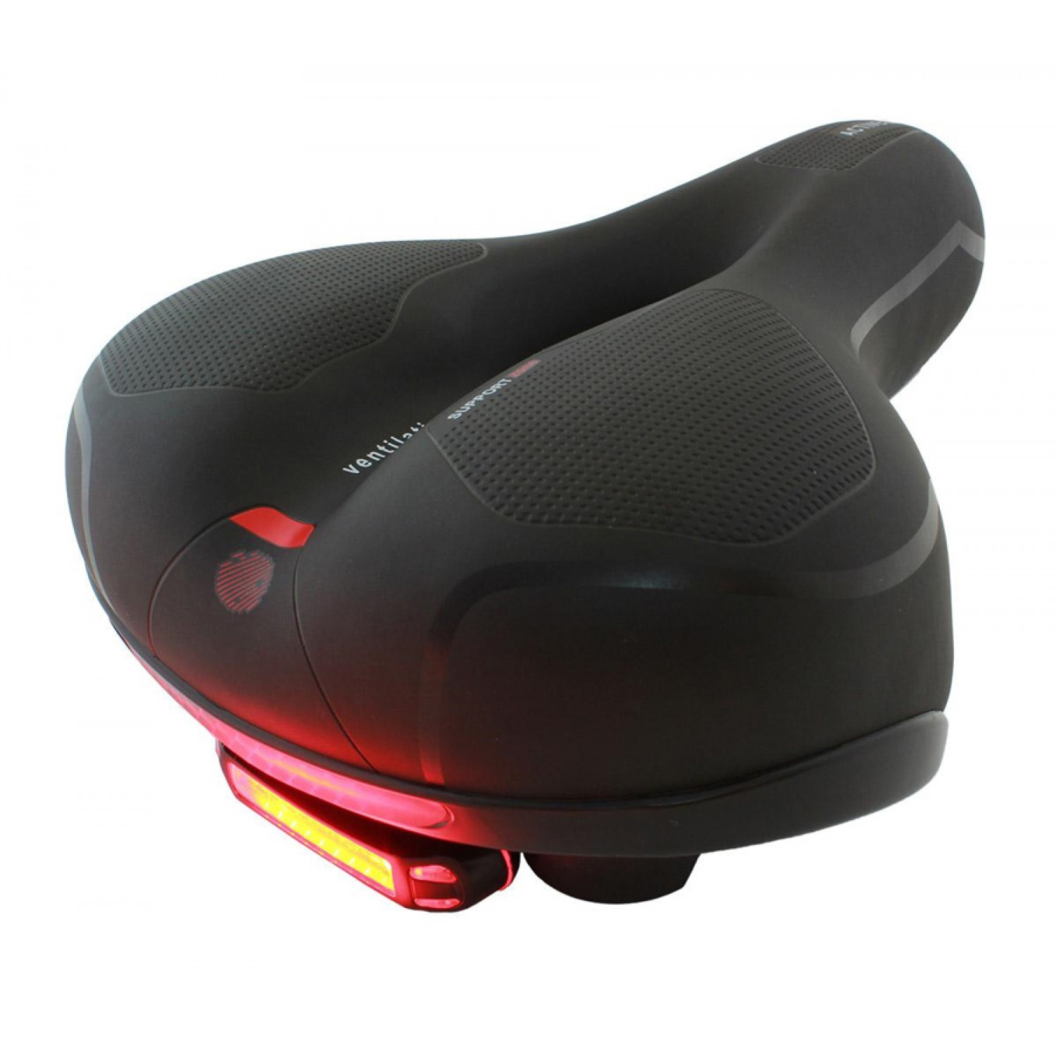 Σέλα ποδηλάτου RW5I με gel, ανατομική, LED φωτισμός, μαύρη