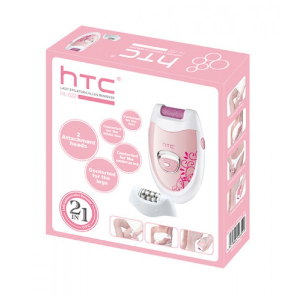 HTC αποτριχωτική μηχανή HL-022, 2 σε 1, επαναφορτιζόμενη, ροζ HTC αποτριχωτική μηχανή HL-022, 2 σε 1, επαναφορτιζόμενη, ροζ