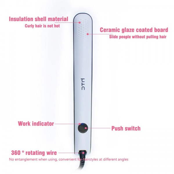 HTC ισιωτική μαλλιών JK-6016, 200°, 35W, λευκή-μαύρη HTC ισιωτική μαλλιών JK-6016, 200°, 35W, λευκή-μαύρη