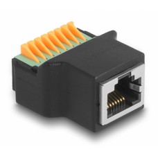 DELOCK adapter RJ45 σε 8 pin terminal block 66948, 2.54 mm pitch, μαύρο
