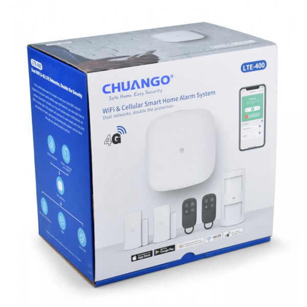 CHUANGO ασύρματο σύστημα συναγερμού LTE-400, WiFi & 4G LTE