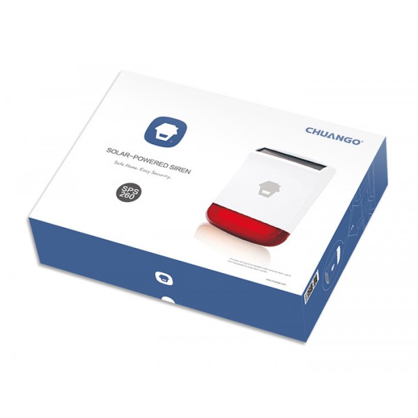CHUANGO ασύρματη ηλιακή σειρήνα SPS-260, εξωτερικού χώρου, κόκκινη CHUANGO ασύρματη ηλιακή σειρήνα SPS-260, εξωτερικού χώρου, κόκκινη