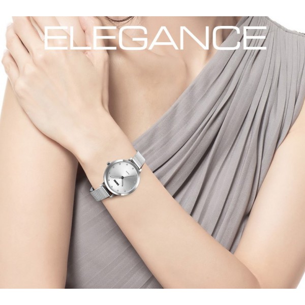 SKMEI γυναικείο ρολόι 1291SI με μεταλλικό μπρασελέ, 34mm, 3 ATM, ασημί SKMEI γυναικείο ρολόι 1291SI με μεταλλικό μπρασελέ, 34mm, 3 ATM, ασημί