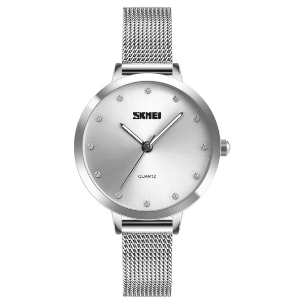 SKMEI γυναικείο ρολόι 1291SI με μεταλλικό μπρασελέ, 34mm, 3 ATM, ασημί SKMEI γυναικείο ρολόι 1291SI με μεταλλικό μπρασελέ, 34mm, 3 ATM, ασημί