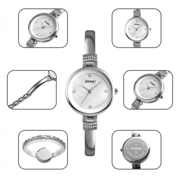 SKMEI γυναικείο ρολόι 1409SI με μεταλλικό μπρασελέ, 28mm, 3 ATM, ασημί SKMEI γυναικείο ρολόι 1409SI με μεταλλικό μπρασελέ, 28mm, 3 ATM, ασημί