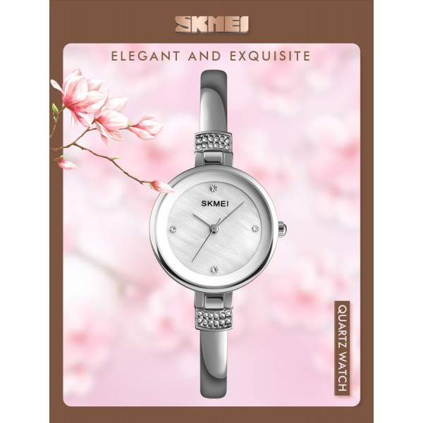 SKMEI γυναικείο ρολόι 1409SI με μεταλλικό μπρασελέ, 28mm, 3 ATM, ασημί SKMEI γυναικείο ρολόι 1409SI με μεταλλικό μπρασελέ, 28mm, 3 ATM, ασημί
