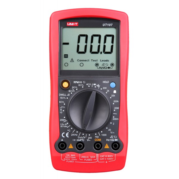 UNI-T ψηφιακό πολύμετρο αυτοκινήτων UT107, RPM/Dwell, test μπαταρίας UNI-T ψηφιακό πολύμετρο αυτοκινήτων UT107, RPM/Dwell, test μπαταρίας