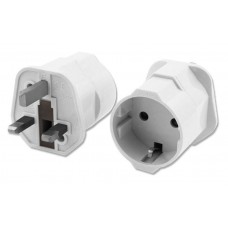 POWERTECH αντάπτορας ρεύματος PT-991, UK σε German type, 13A, λευκός