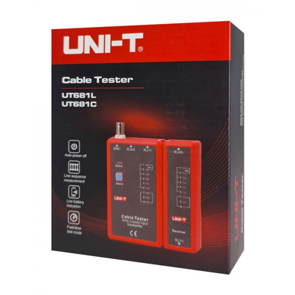 UNI-T tester καλωδίων δικτύου UT681C, RJ45/RJ11/BNC UNI-T tester καλωδίων δικτύου UT681C, RJ45/RJ11/BNC