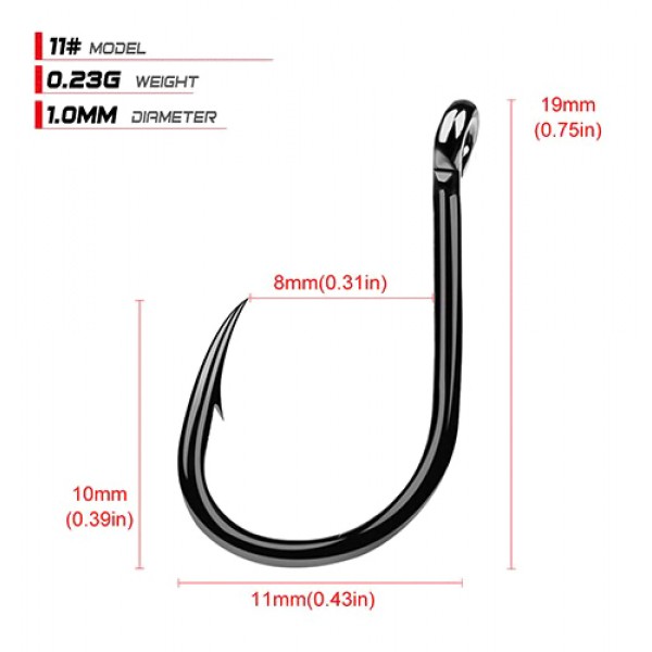 Αγκίστρια ψαρέματος FH080-N11-100JZ, με θήκη, No11, 100τμχ Αγκίστρια ψαρέματος FH080-N11-100JZ, με θήκη, No11, 100τμχ