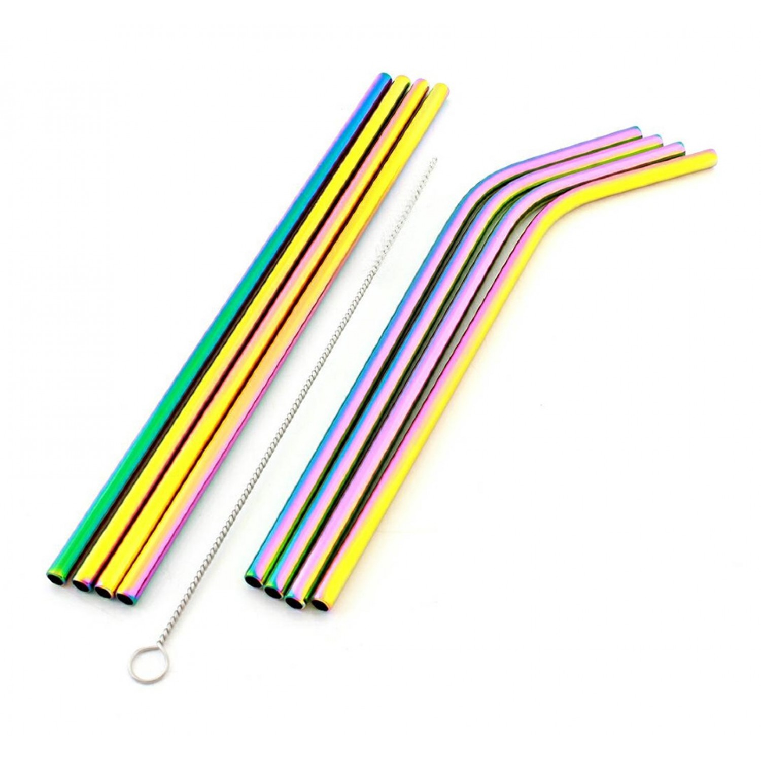 Σετ μεταλλικά καλαμάκια AG371B με βουρτσάκι καθαρισμού, ανοξείδωτα, 9τμχ