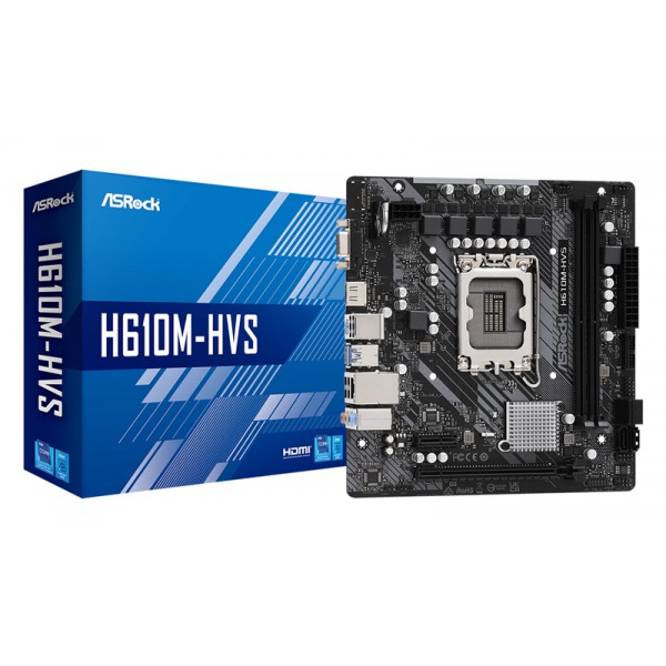 ASROCK μητρική H610M-HVS, 2x DDR4, s1700, USB 3.2 Gen1, mATX ASROCK μητρική H610M-HVS, 2x DDR4, s1700, USB 3.2 Gen1, mATX