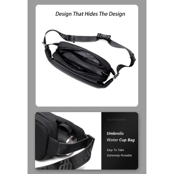 ARCTIC HUNTER τσάντα μέσης YB00029, μαύρη ARCTIC HUNTER τσάντα μέσης YB00029, μαύρη