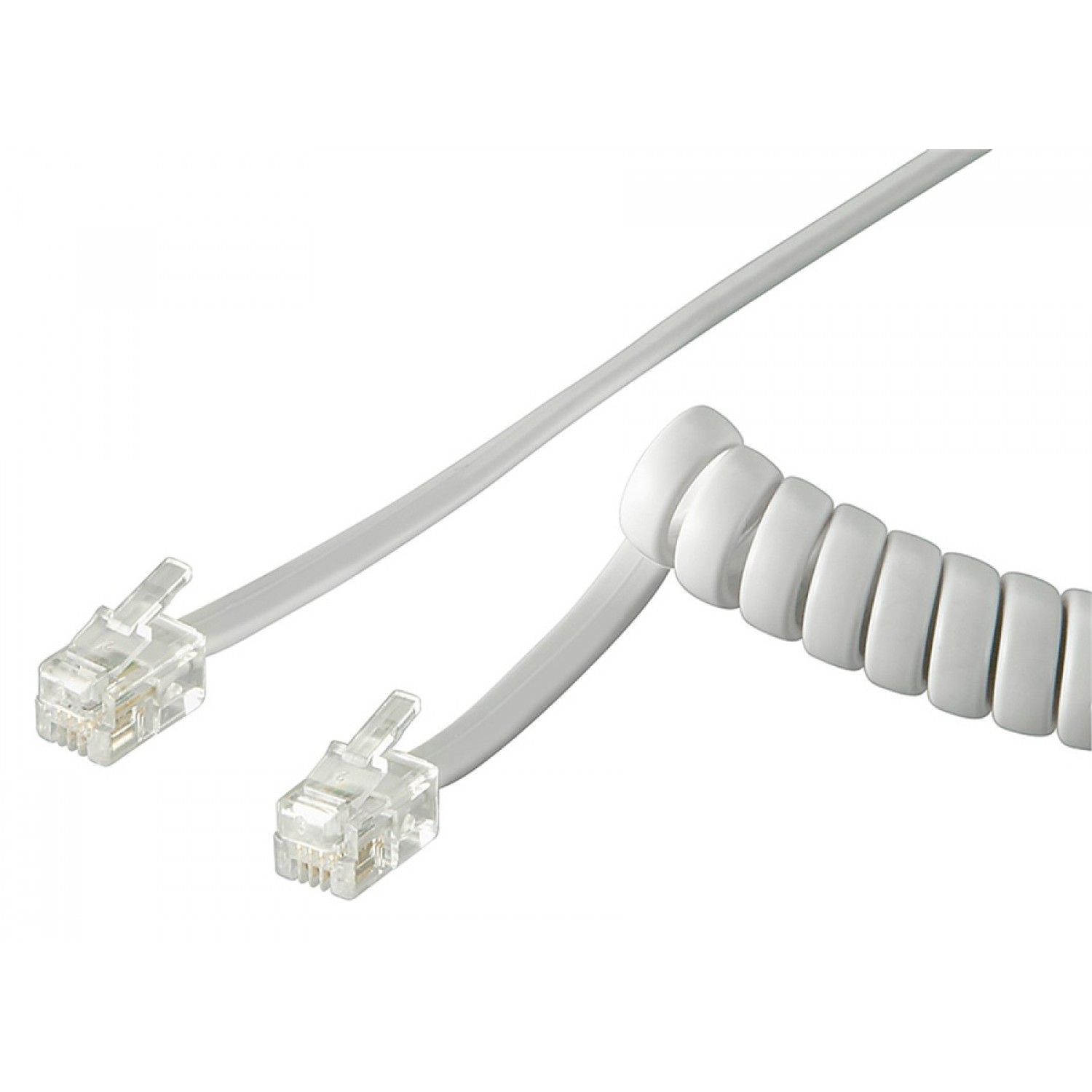 GOOBAY καλώδιο τηλεφώνου 50246, spiral, RJ10 4P4C, CCA, 2m, λευκό GOOBAY καλώδιο τηλεφώνου 50246, spiral, RJ10 4P4C, CCA, 2m, λευκό